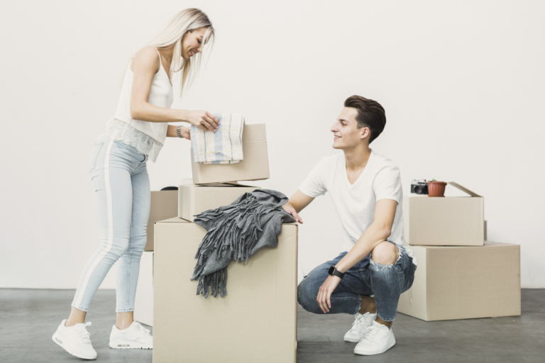 Preparing boxes for an apartment move